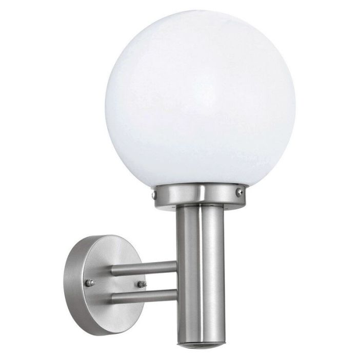 Silver outdoor light stainless steel, Baukje, IP44