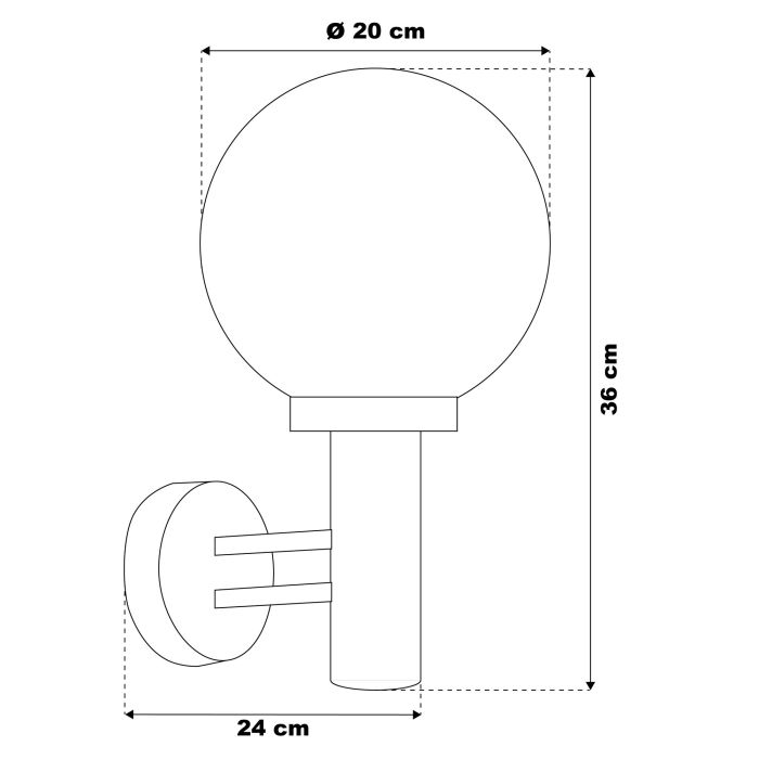 Silver outdoor light stainless steel, Baukje, IP44