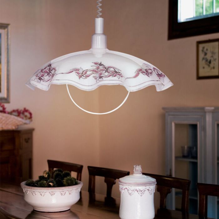 White classic pendant light glass, Kaj