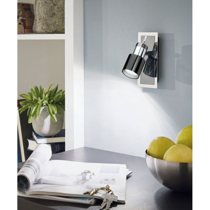 Nickel retro ceiling spotlight steel, Nicolas, with switch