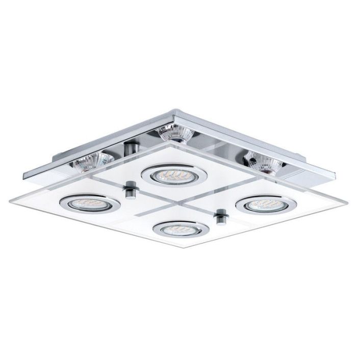 Chrome modern flush ceiling light glass, Lusie