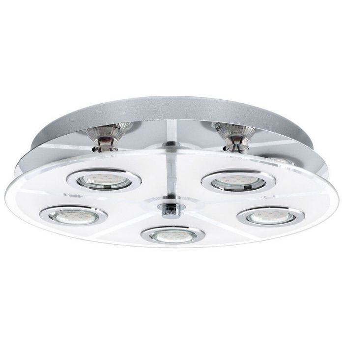 Chrome modern flush ceiling light glass, Lusie