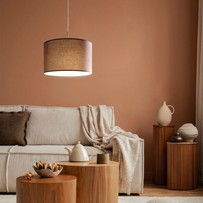 Anthracite modern pendant light fabric, Abano