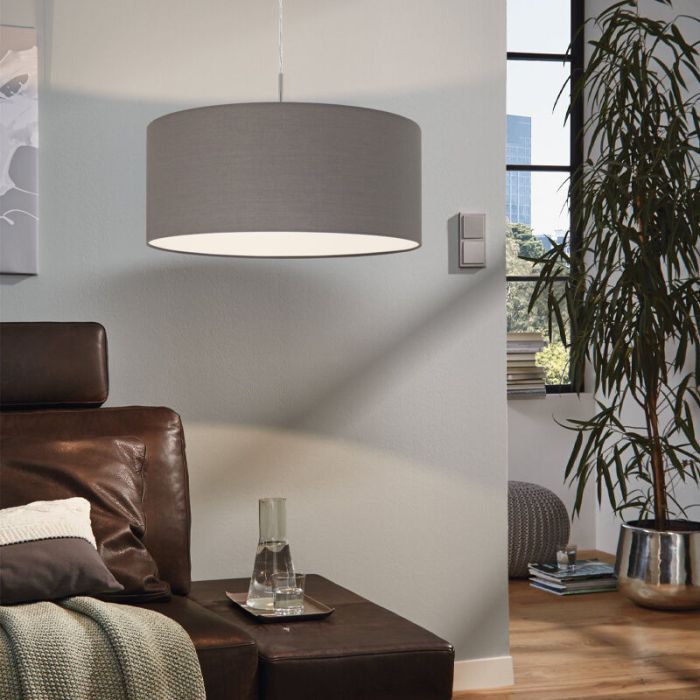 Anthracite modern pendant light fabric, Abano