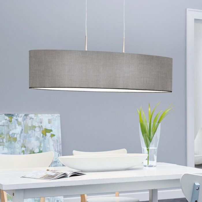 Grey modern pendant light fabric, Abano