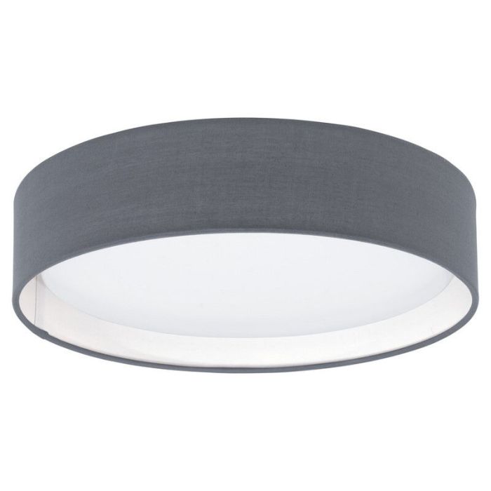 Grey modern flush ceiling light fabric, Abano, 12W, 3000K LED