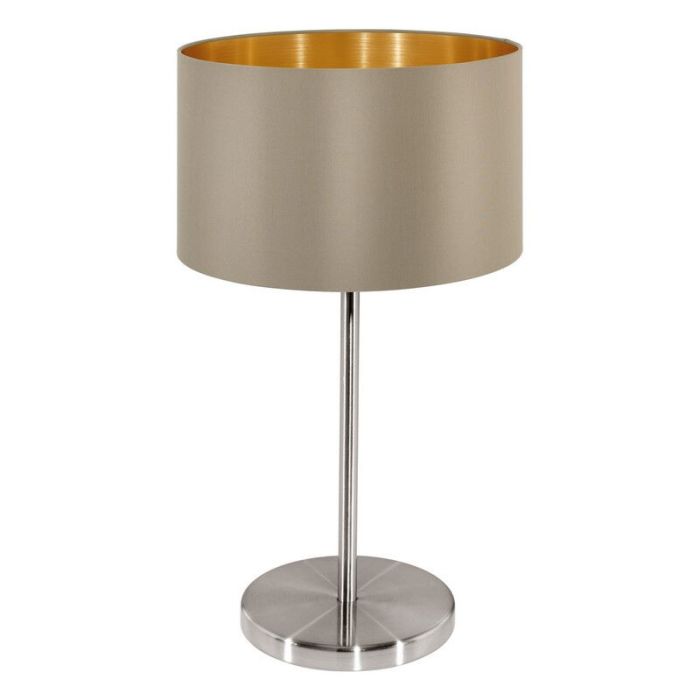 Golden modern table lamp fabric, Terme, with switch
