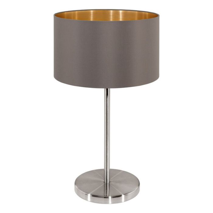 Brown modern table lamp fabric, Terme, with switch