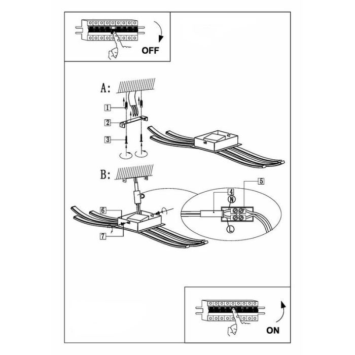 Chrome modern ceiling light plastic, Therese, 26W, 3000K LED