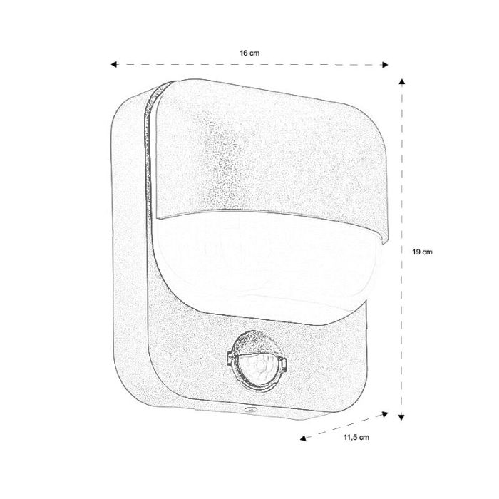 Black outdoor wall light with dusk to dawn sensor plastic, Aartie, IP44