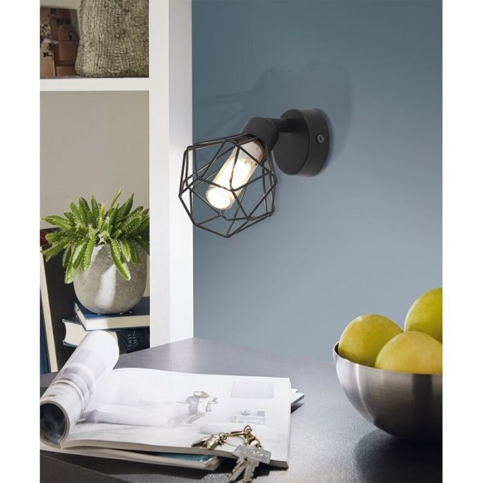 Black industrial ceiling spotlight steel, Zinedine