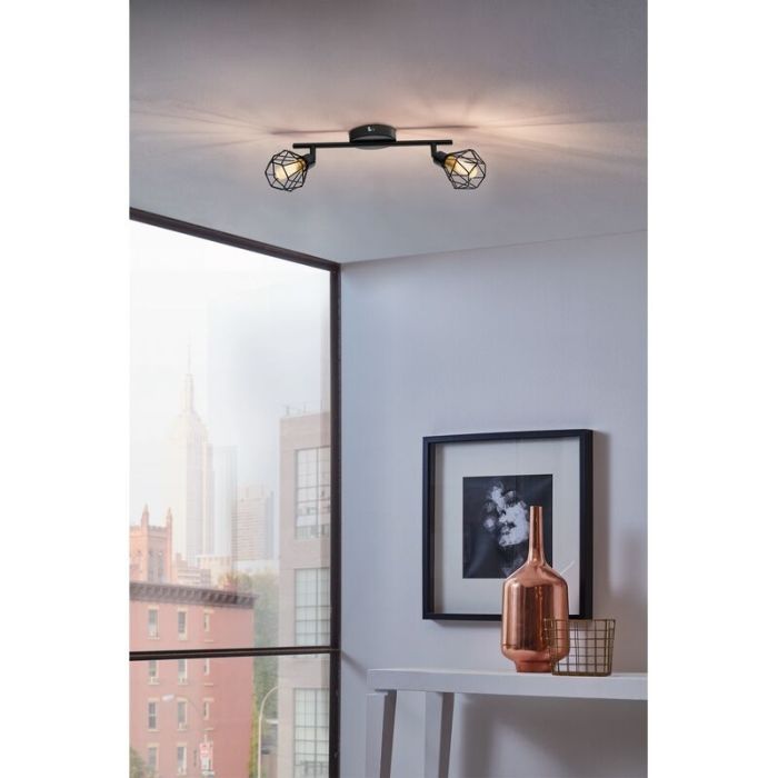 Black industrial ceiling spotlight steel, Zinedine