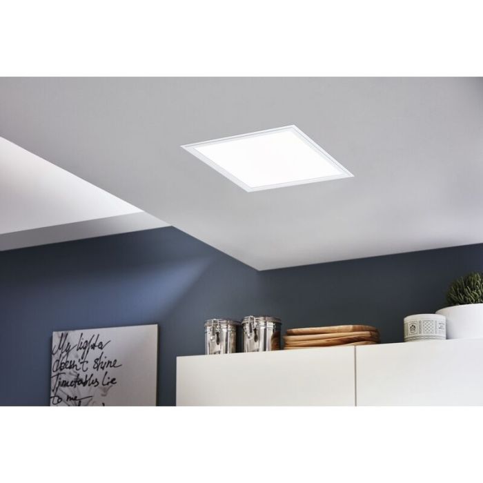 White modern flush ceiling light aluminium, Cathy, 16W, 4000K LED