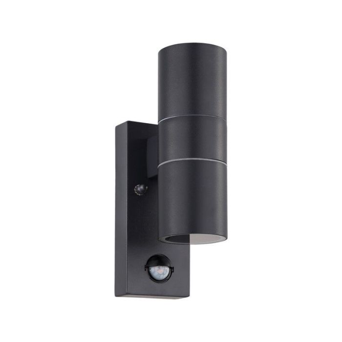 Anthracite modern outdoor wall light with motion sensor metal, Marlies, IP44