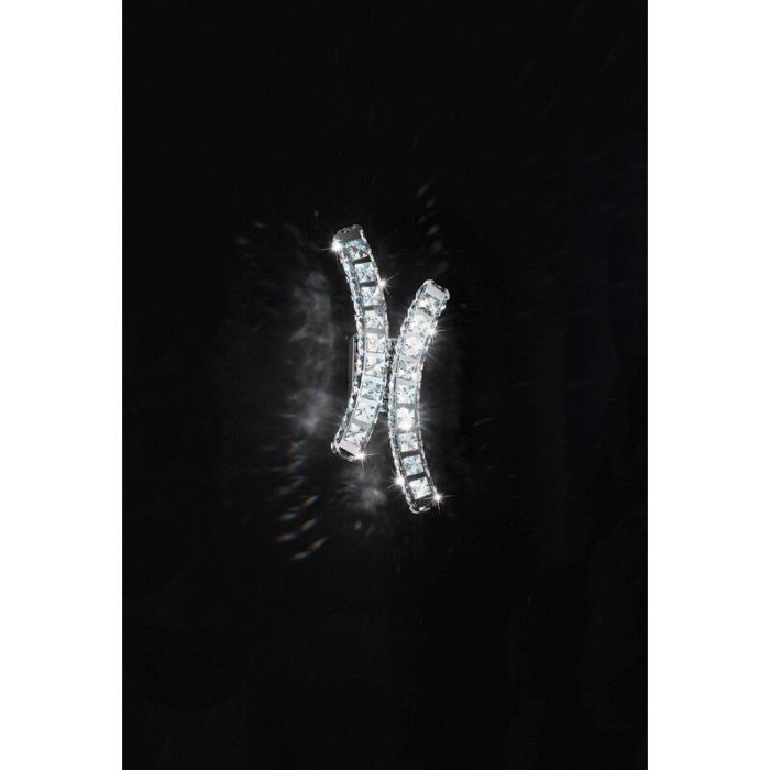 Chrome design wall light crystal, Dirk, 12W, 4000K LED