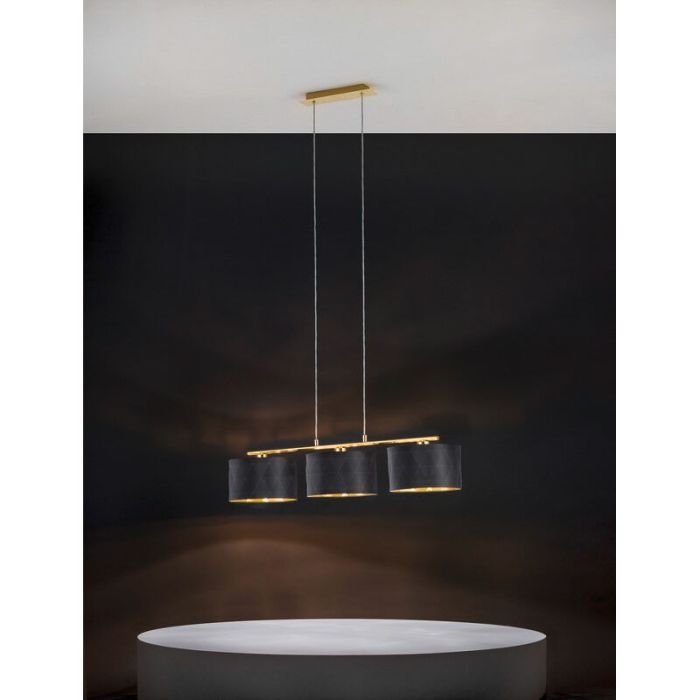 Black design pendant light fabric, Wessel