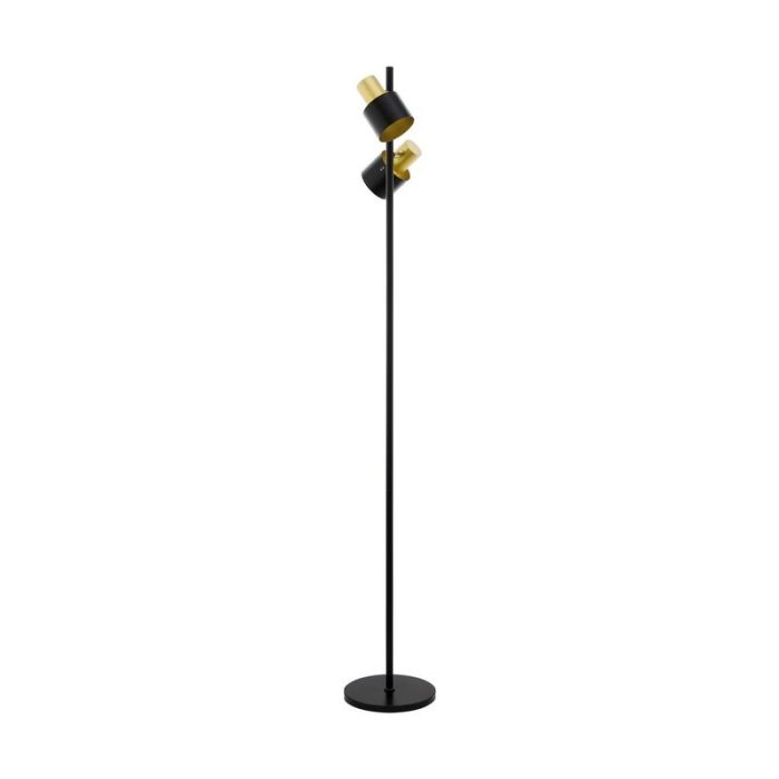 Golden modern floor lamp steel, Oscar, with switch