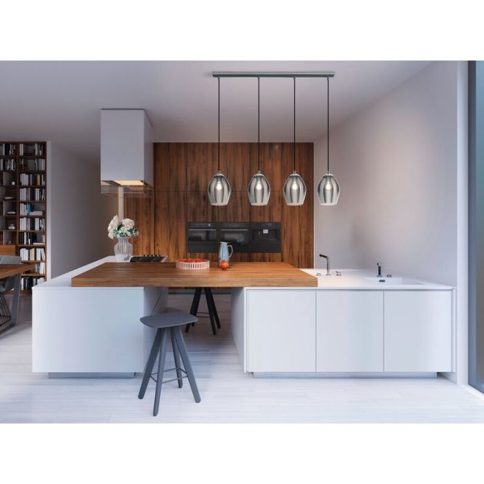 Grey pendant light smoke glass, Nikky
