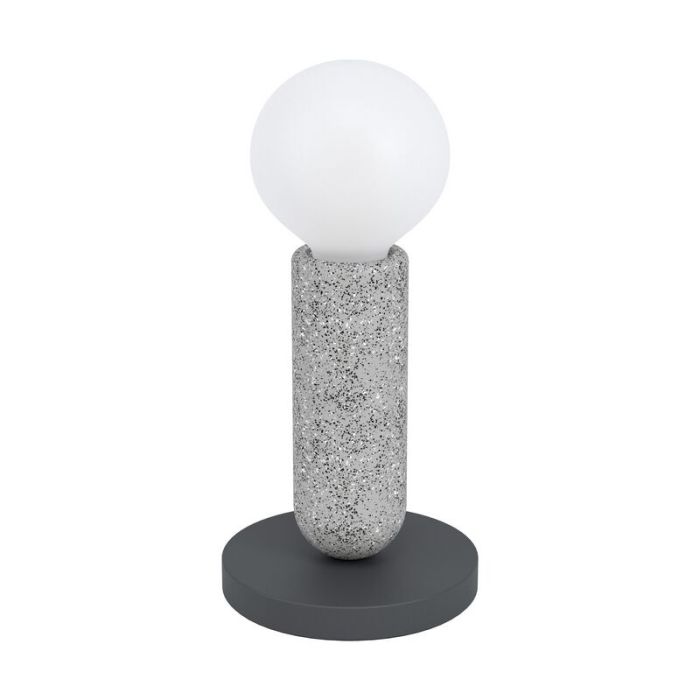 Anthracite rustic table lamp steel, Patrycja, with switch