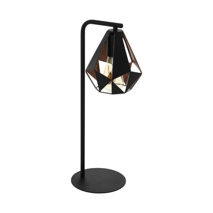 Black design table lamp steel, Acri, with switch