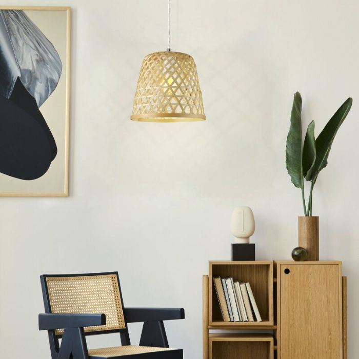 Rattan pendant light brown, Durkje