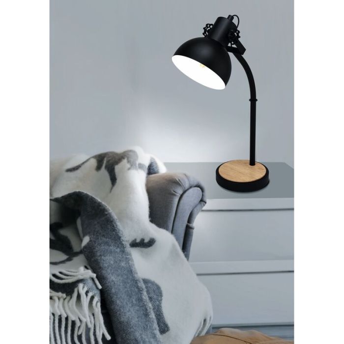 Wood table lamp brown, Elmira, with switch