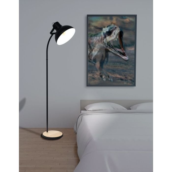 Wood floor lamp brown, Elmira, with switch