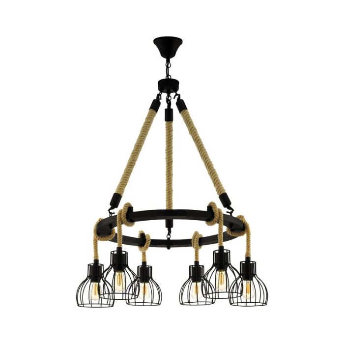 Black industrial pendant light steel, Simeon