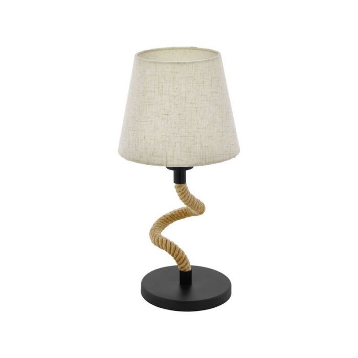 Black industrial table lamp steel, Simeon, with switch