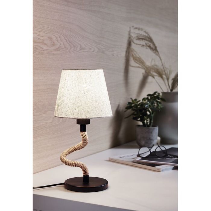 Black industrial table lamp steel, Simeon, with switch