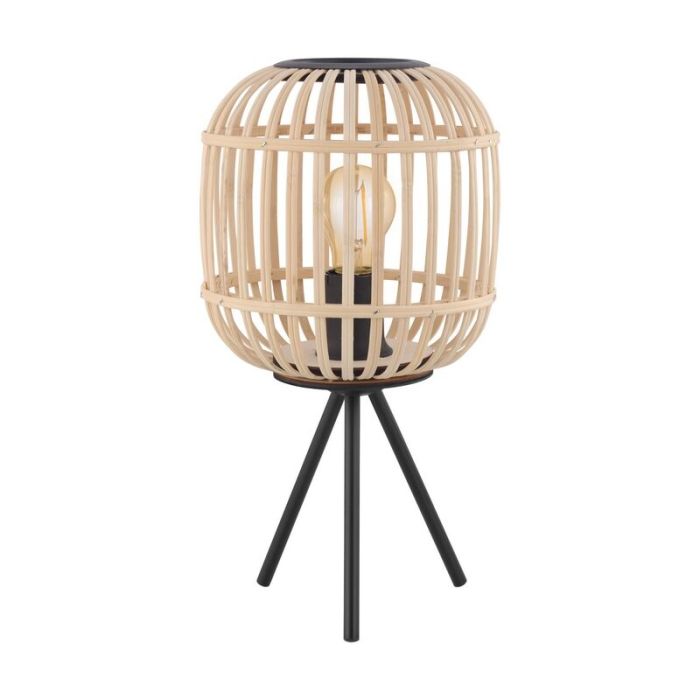Black rustic table lamp steel, Ankie, with switch