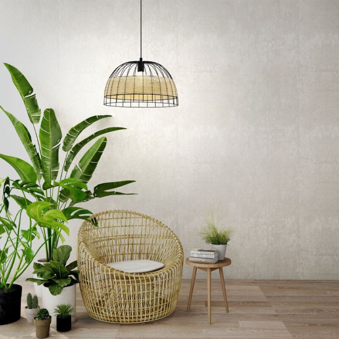 Rattan pendant light brown, Guillaume