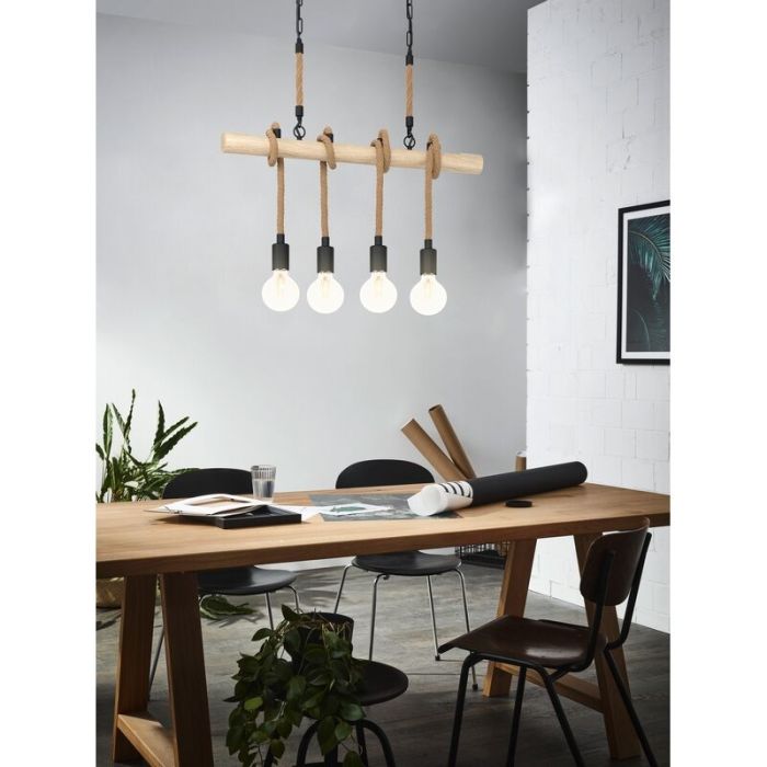 Wood pendant light brown, Zerina