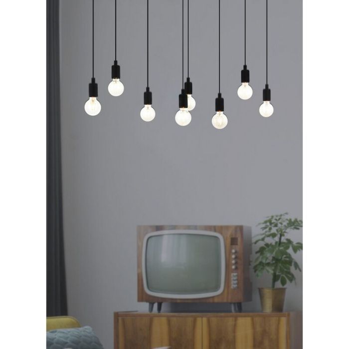 Black industrial pendant light steel, Katinka