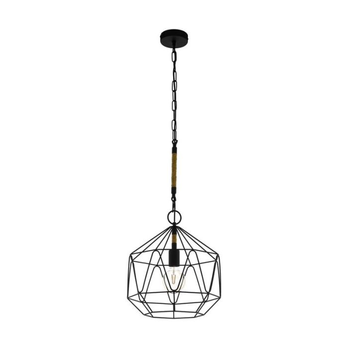 Black industrial pendant light metal, Nicki