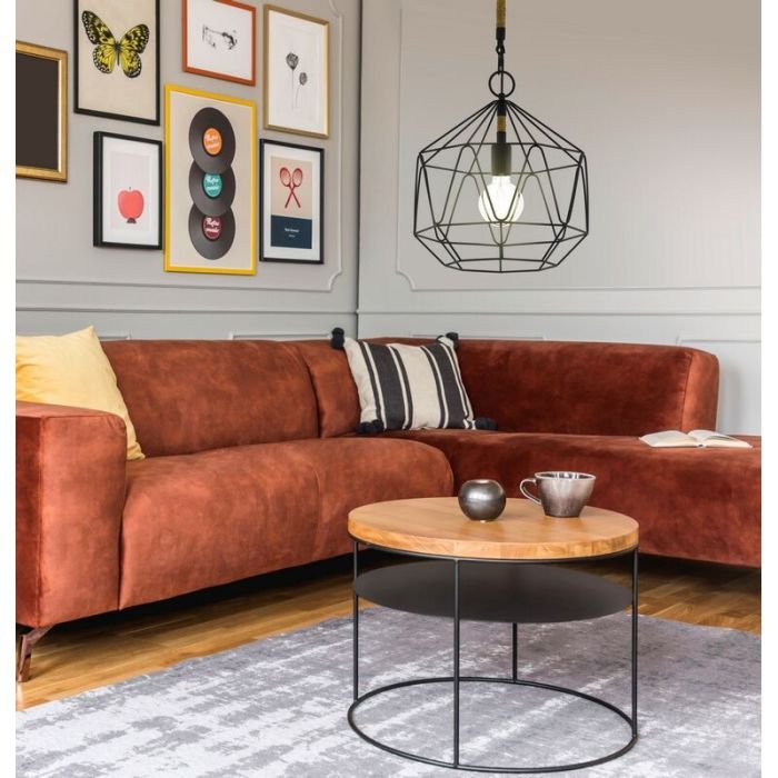 Black industrial pendant light metal, Nicki