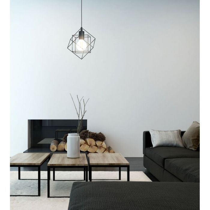 Black industrial pendant light steel, Aemilius
