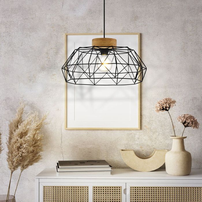 Black industrial pendant light steel, Joseline