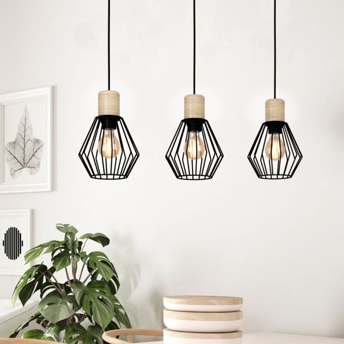 Black industrial pendant light steel, Josefien