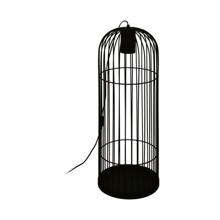 Black industrial floor lamp steel, Dunia, with switch