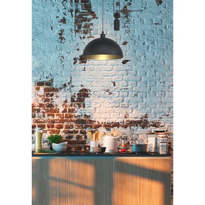 Black industrial pendant light steel, Yvette