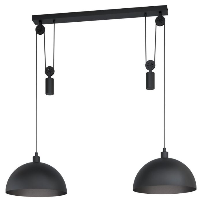 Black industrial pendant light steel, Yvette