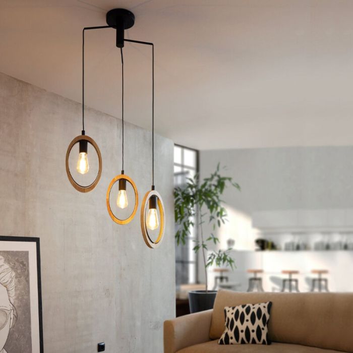 Wooden pendant light, Angeline