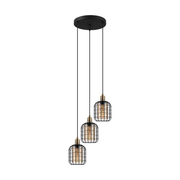 Black industrial pendant light steel, Maida