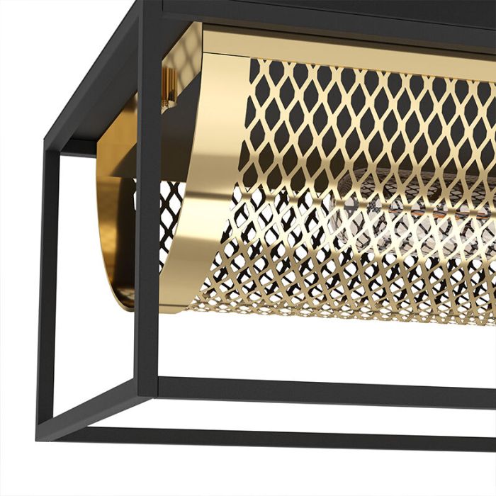 Black industrial ceiling light aluminium, Mauricio