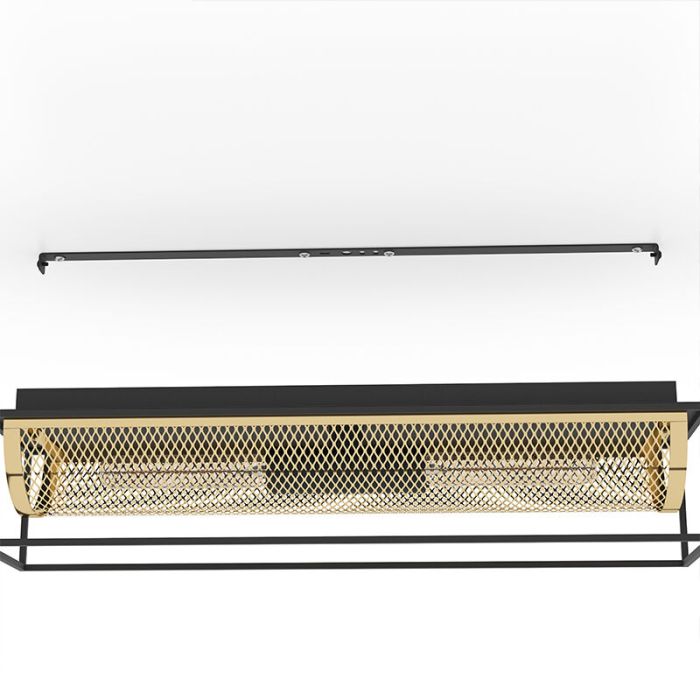 Black industrial ceiling light aluminium, Mauricio