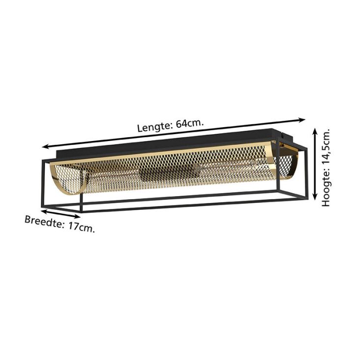 Black industrial ceiling light aluminium, Mauricio