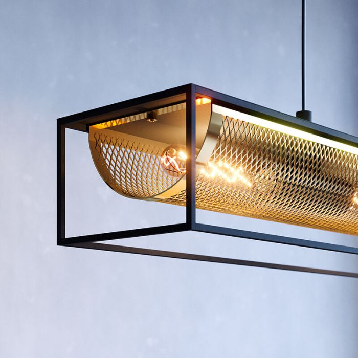 Black industrial pendant light aluminium, Mauricio