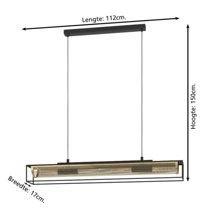Black industrial pendant light aluminium, Mauricio