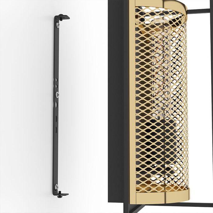 Black industrial wall light aluminium, Mauricio